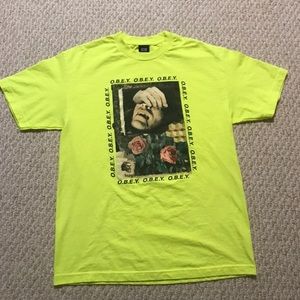 OBEY Neon Yellow T-Shirt with graphic